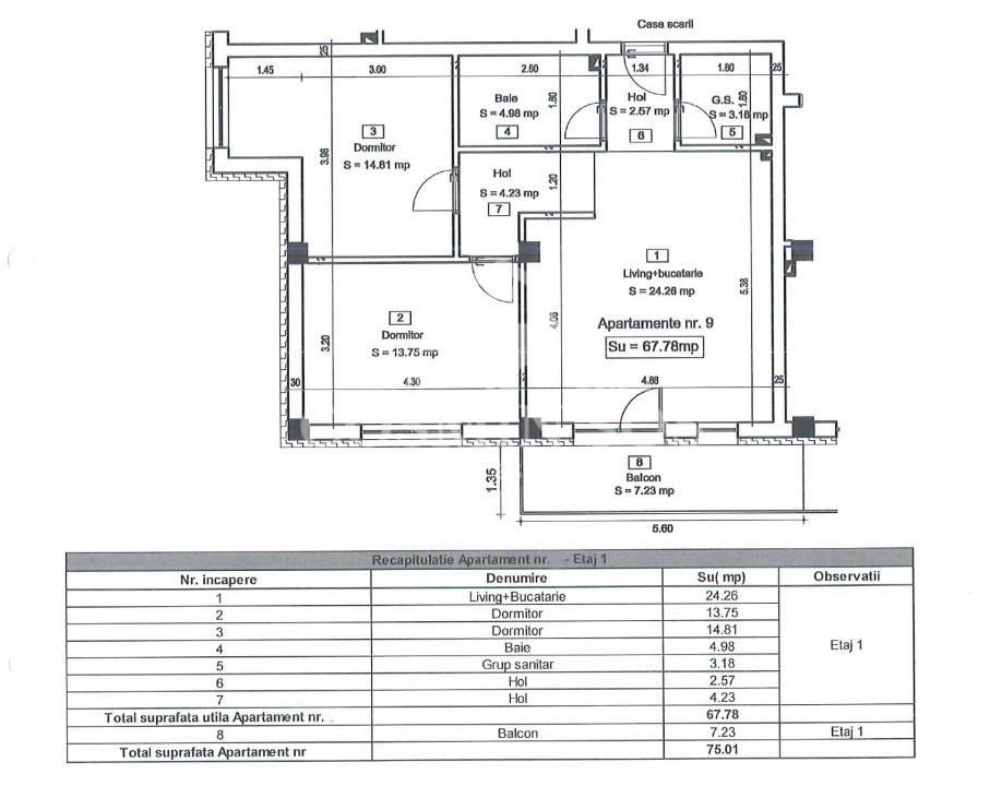 Apartament cu 3 camere de vanzare in Floresti, Parcul Poligonului