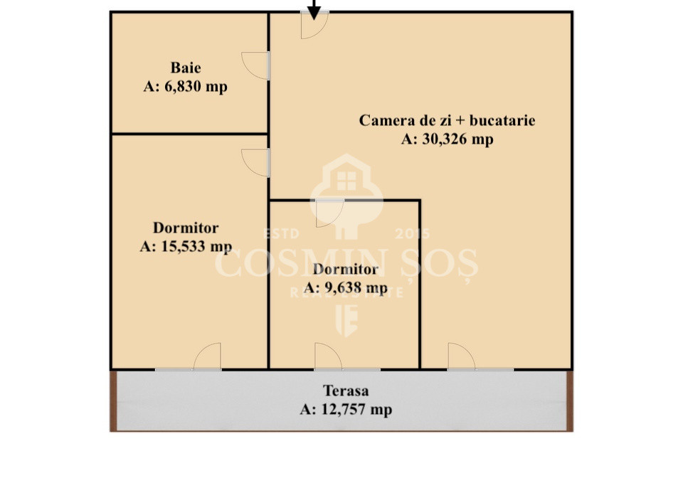 Apartament cu 3 camere de vanzare in Floresti + loc de parcare